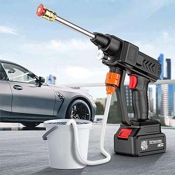 48V Cordless Car Wash Spray Gun - High Pressure Wireless Foam Jet Washer with Lithium Battery